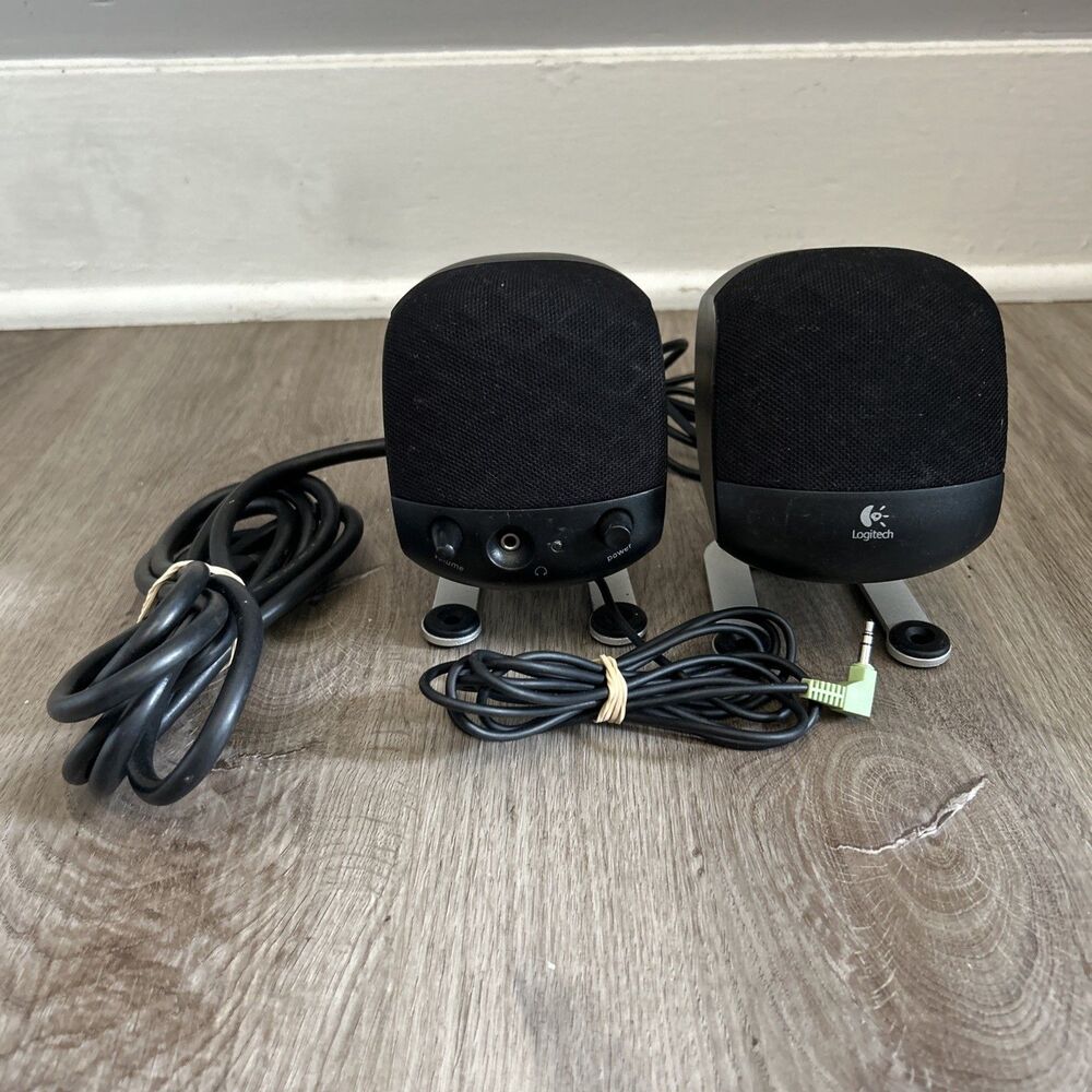 Logitech Z-340 Computer Speaker System Pair Left Right Surround Sound Tested